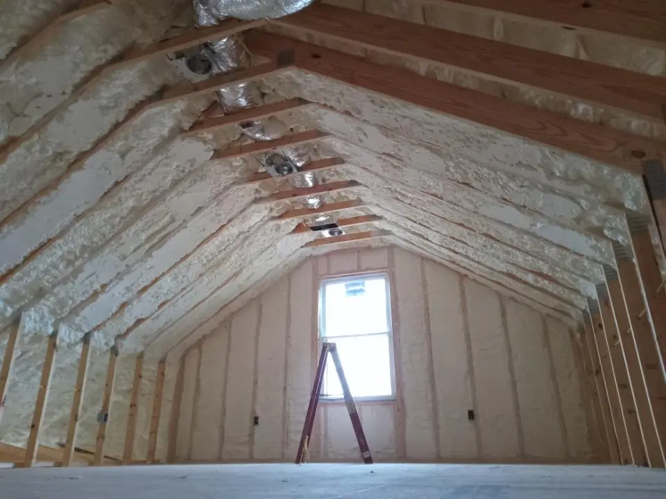 Spray foam roofing application for Crawl Space Insulation project in Dexter